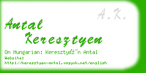 antal keresztyen business card